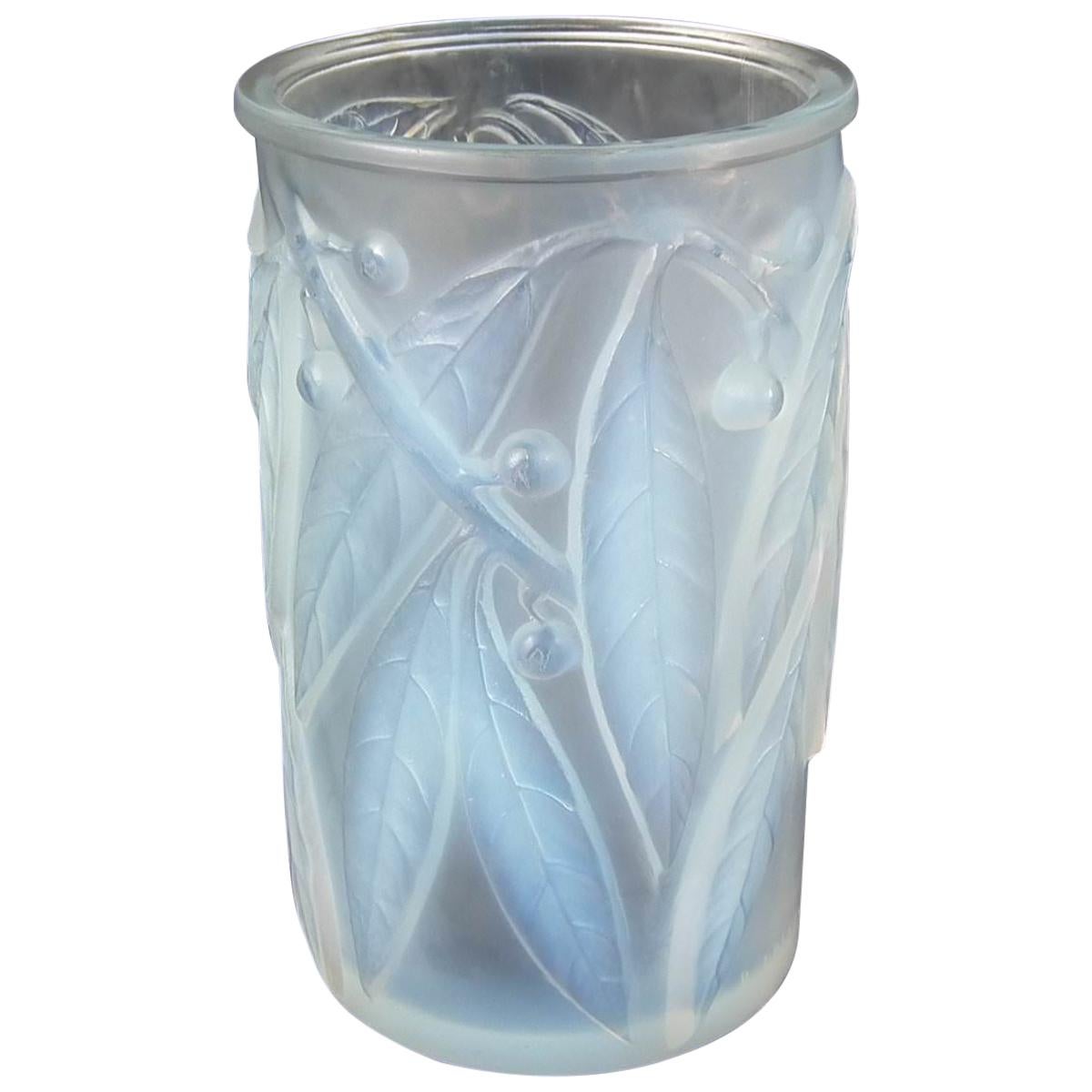 Rene Lalique Opalescent Glass 'Laurier' Vase