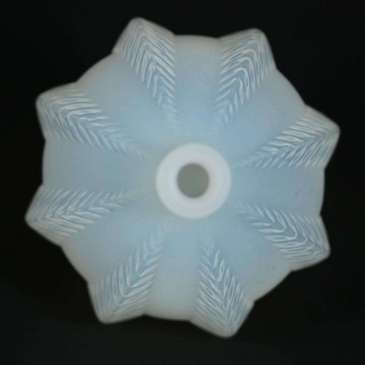 Art Nouveau Rene Lalique Opalescent Glass 'Malines' Vase For Sale