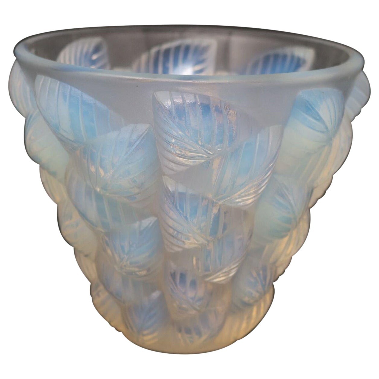 Rene Lalique Opalescent Glass Moissac Vase