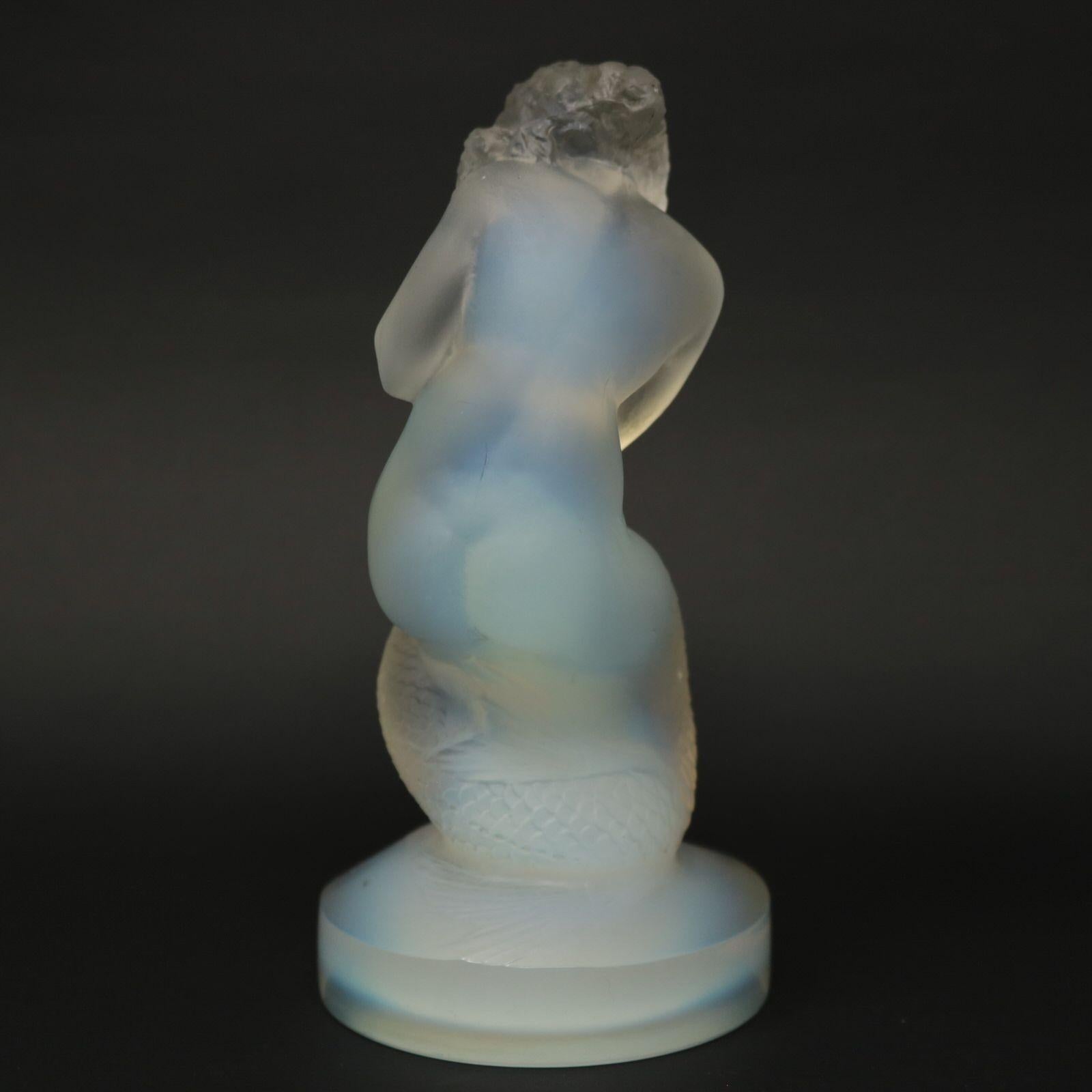 French Rene Lalique Opalescent Glass 'Naiade' Statuette For Sale