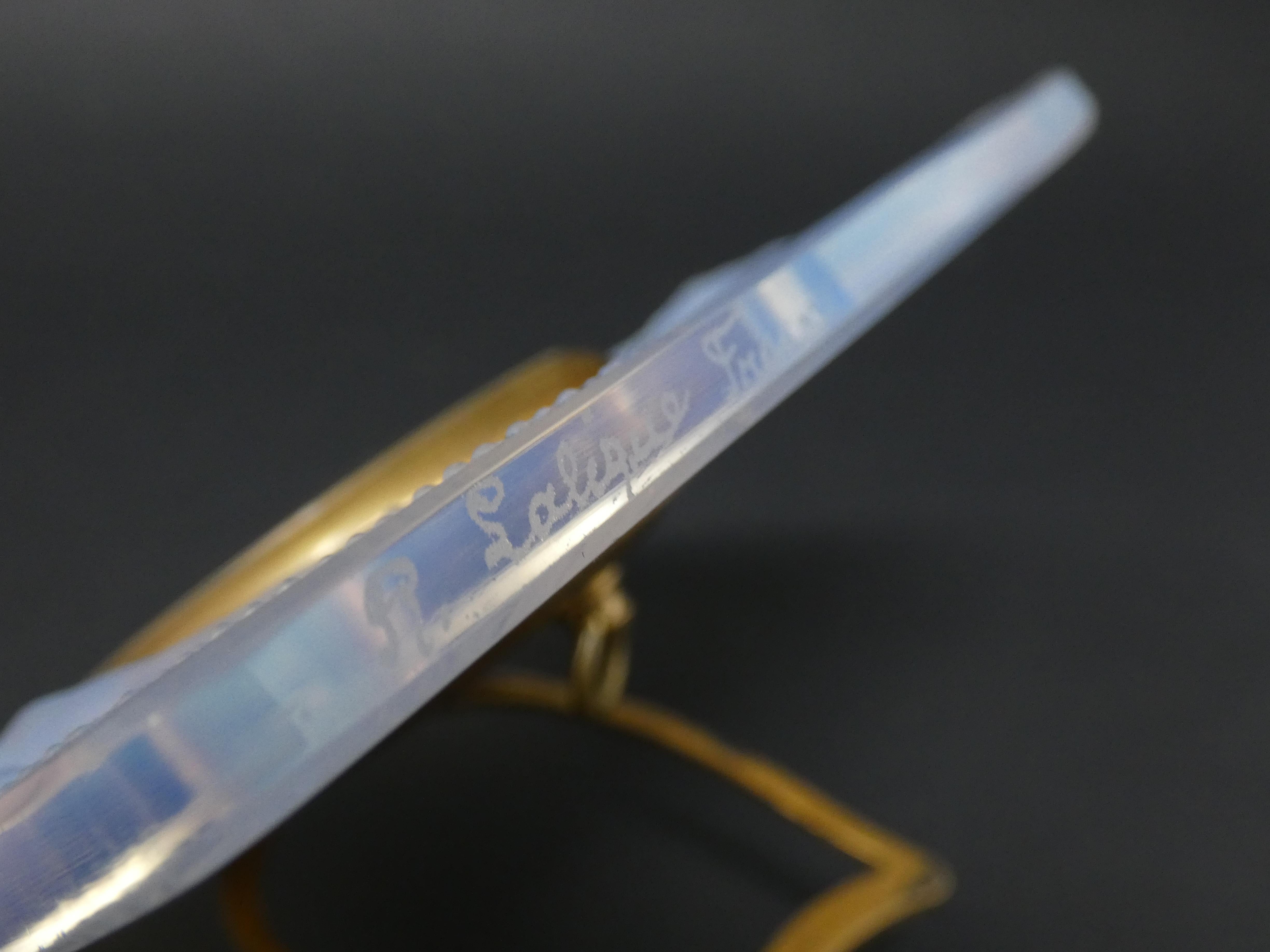 Pressed René Lalique Opalescent Glass 'Naiades' Clock
