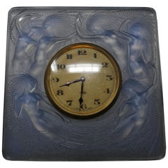 René Lalique Opalescent Glass 'Naiades' Clock