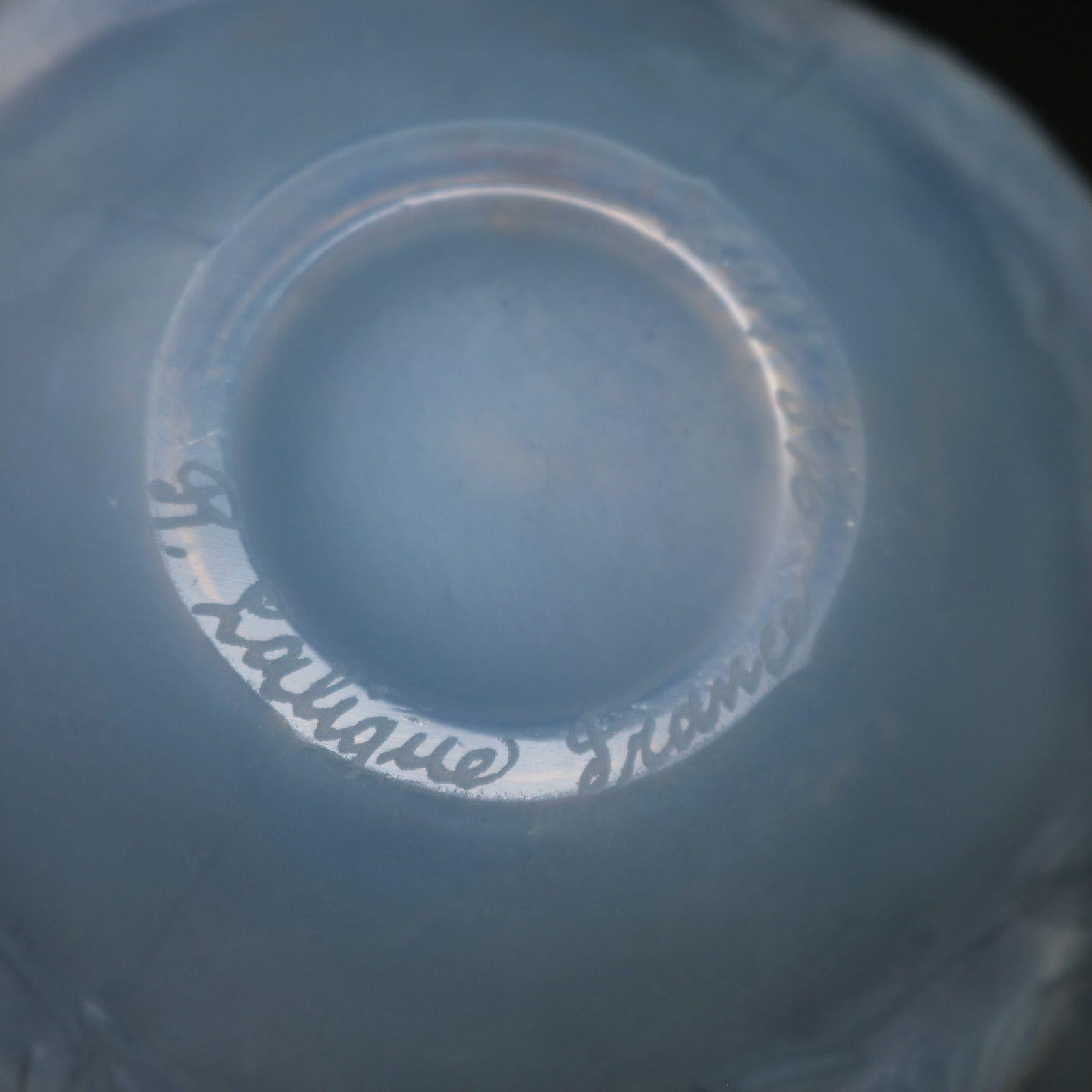 Rene Lalique Vaso Oleron in vetro opalescente in vendita 2