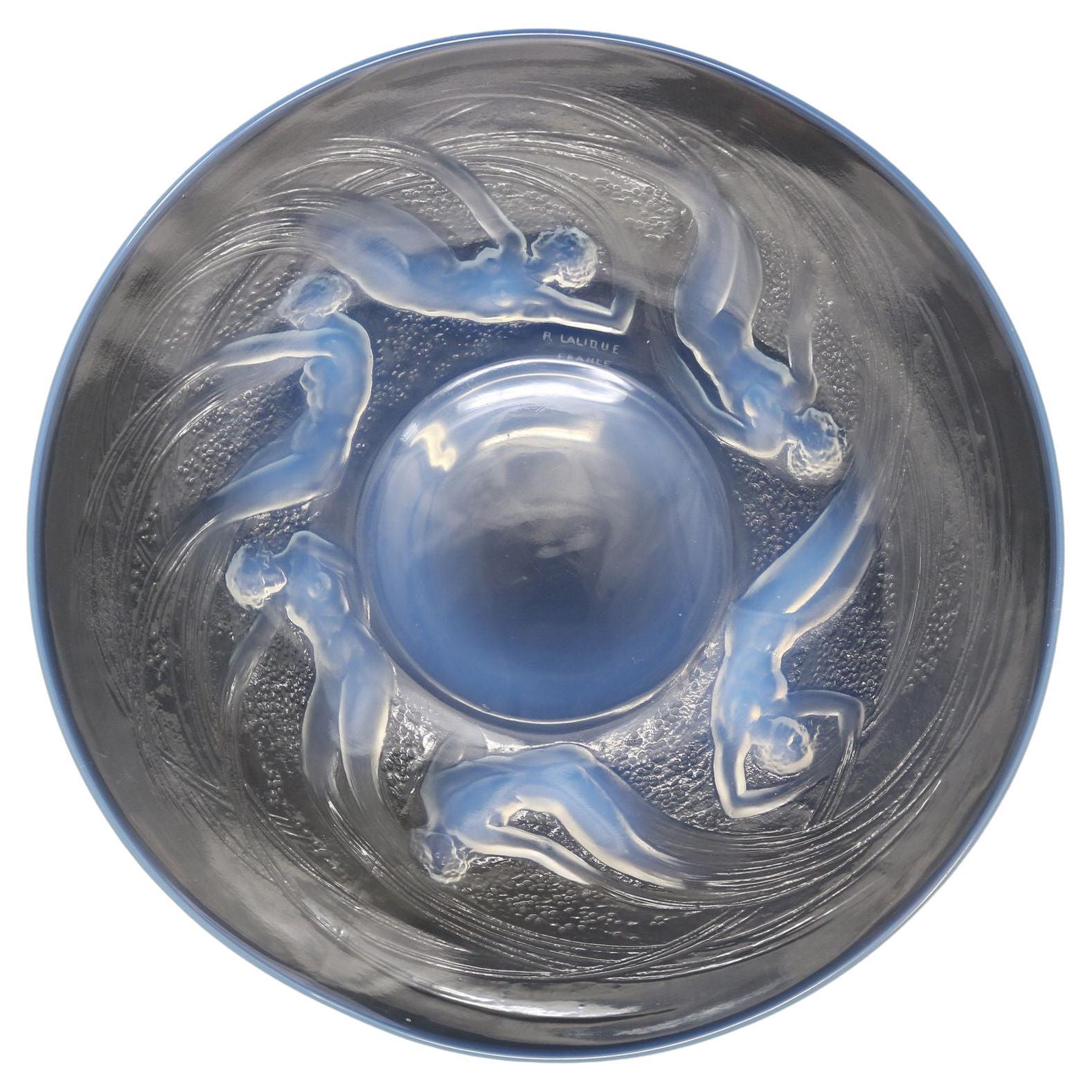 Rene Hisique Assiette Ondines en verre opalescent
