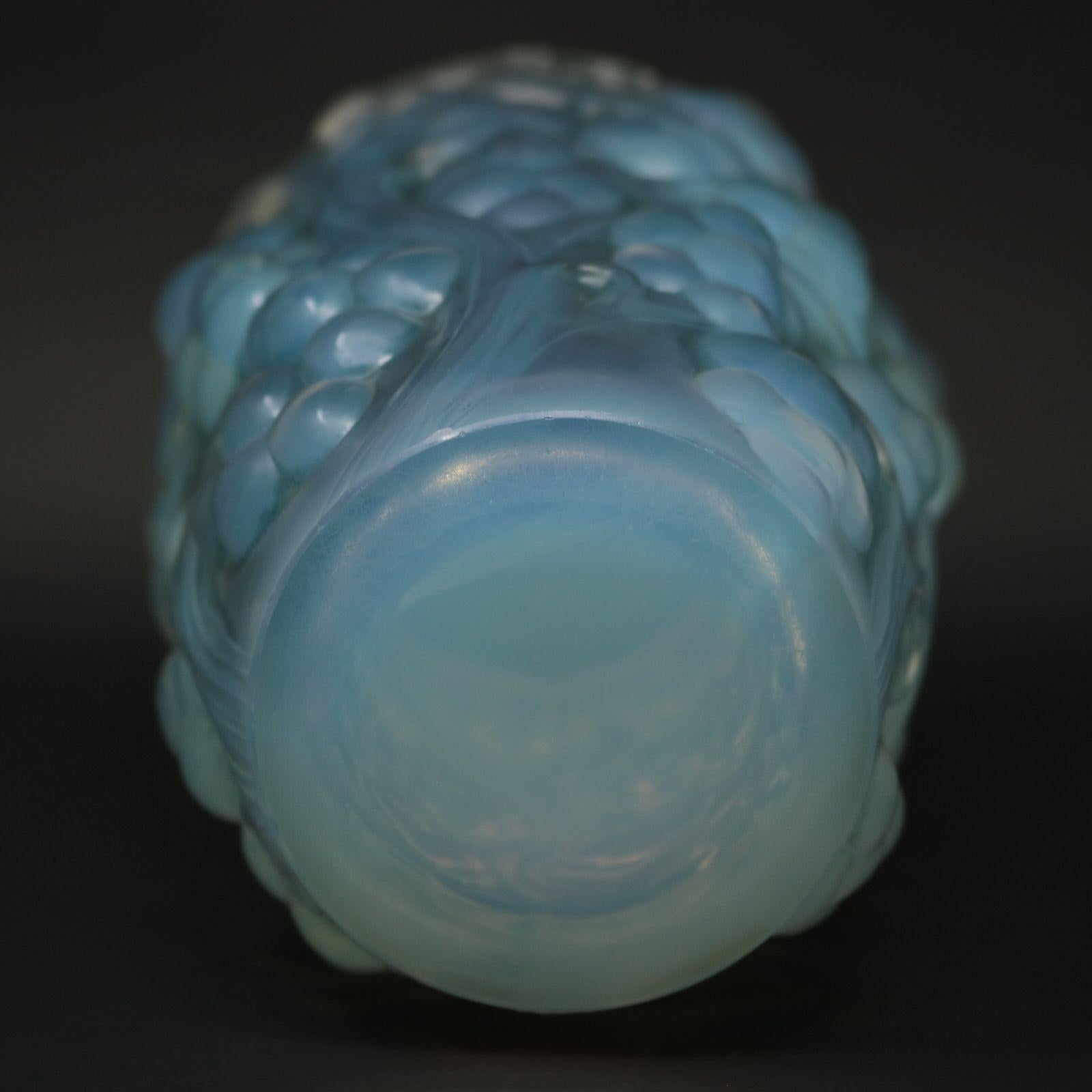Early 20th Century Rene Lalique Opalescent Glass 'Raisins' Vase For Sale