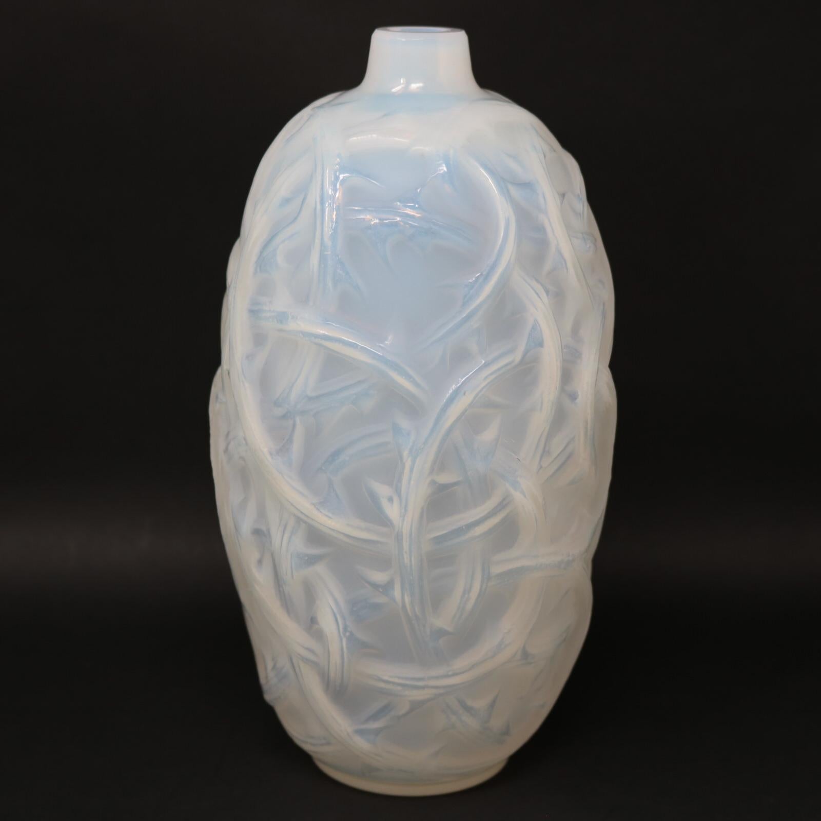 Vase „Ronces“ aus opalisierendem Glas von Lalique (Art déco)