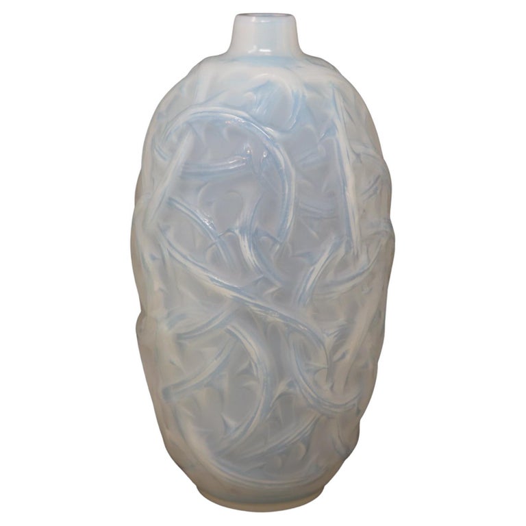 Rene Lalique Opalescent Glass ''Ronces'' Vase For Sale at 1stDibs