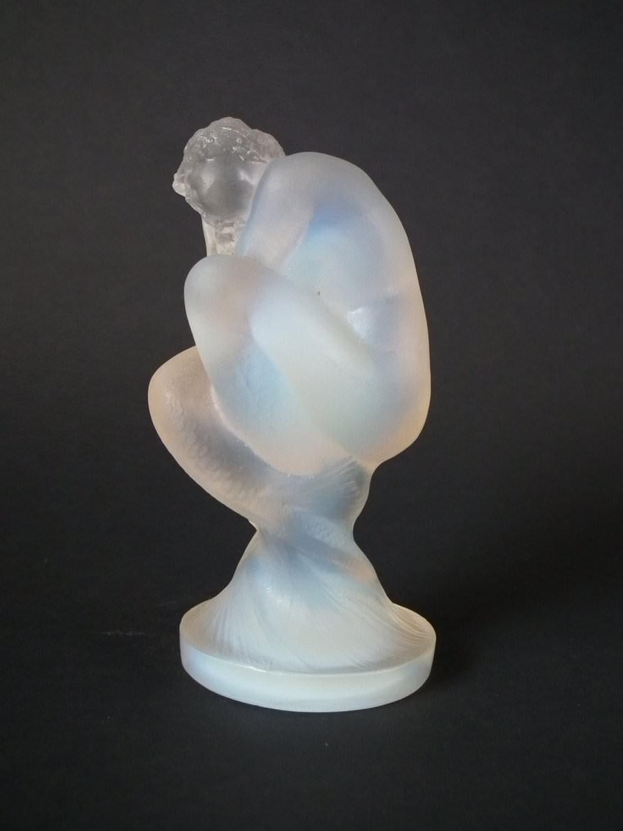 Pressed Rene Lalique Opalescent Glass 'Sirene' Statuette