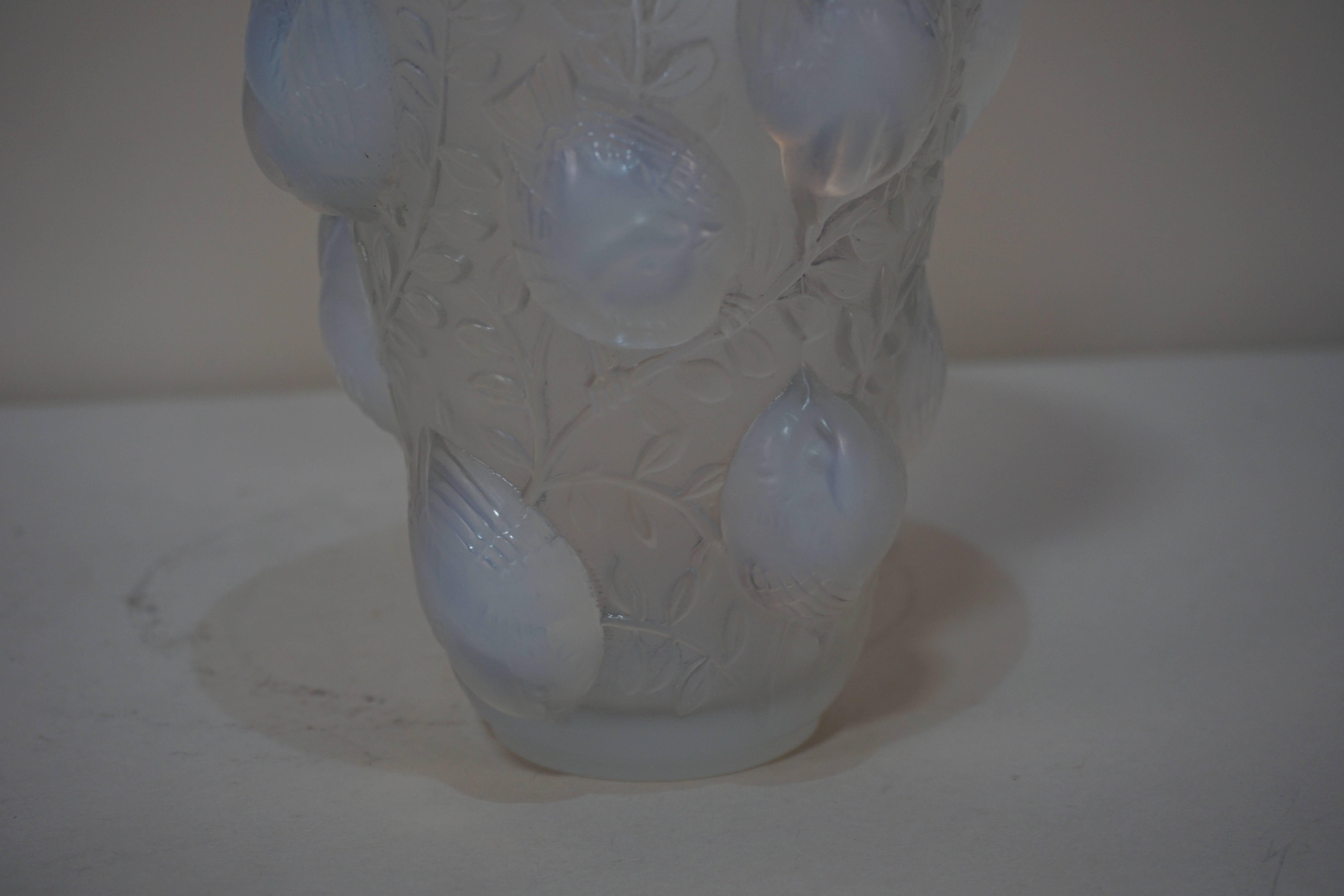 Rene Lalique Opalescent Glass Vase In Good Condition In Fairfax, VA