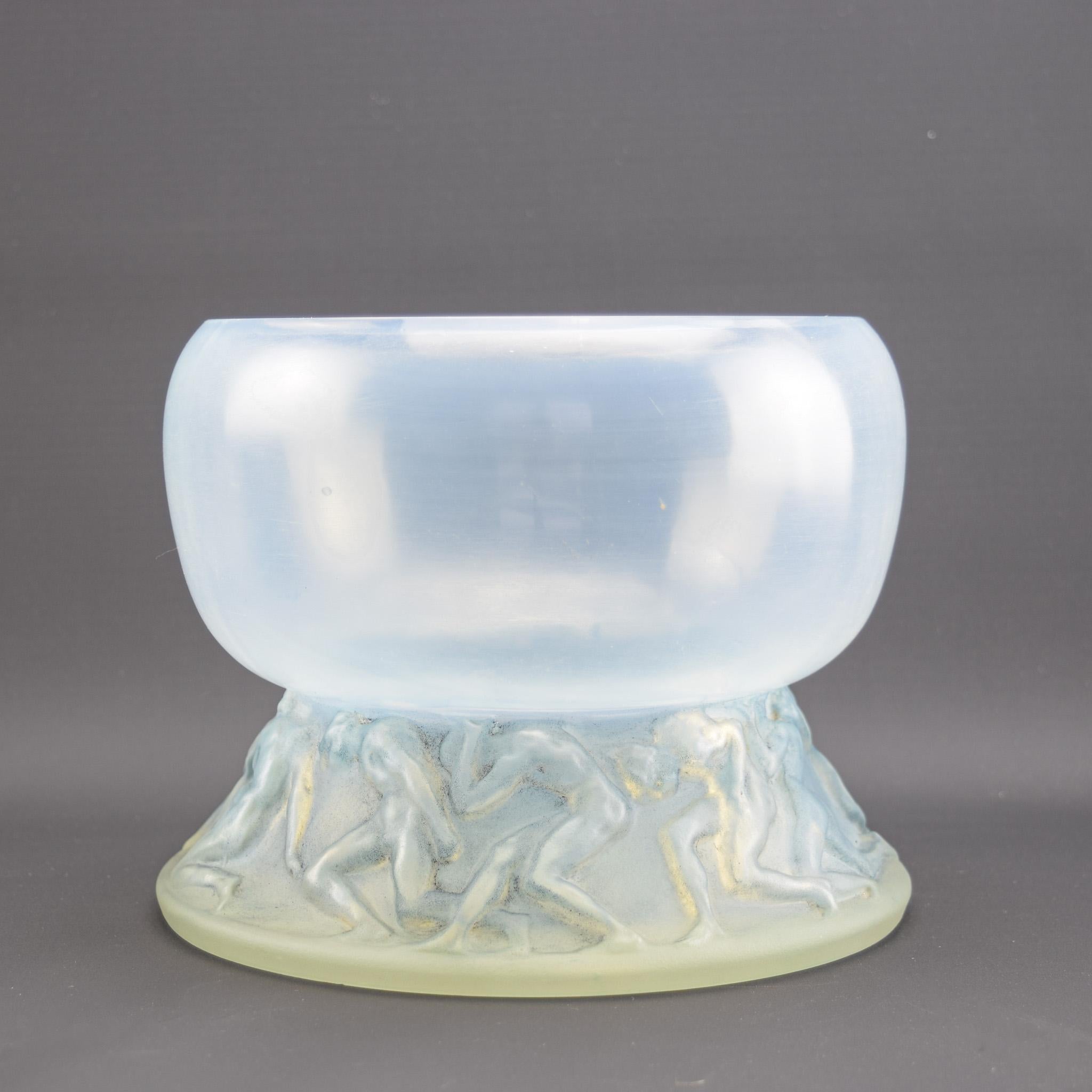 Art Nouveau Vaso Lutteurs opalescente Rene Lalique C1914 in vendita