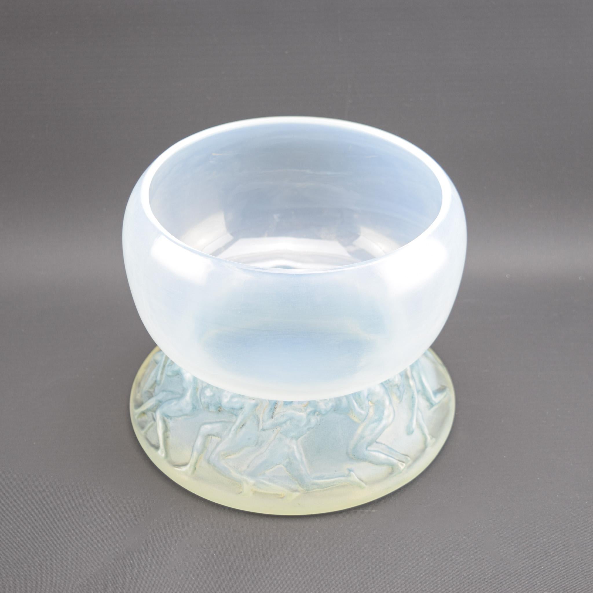 Stampato Vaso Lutteurs opalescente Rene Lalique C1914 in vendita