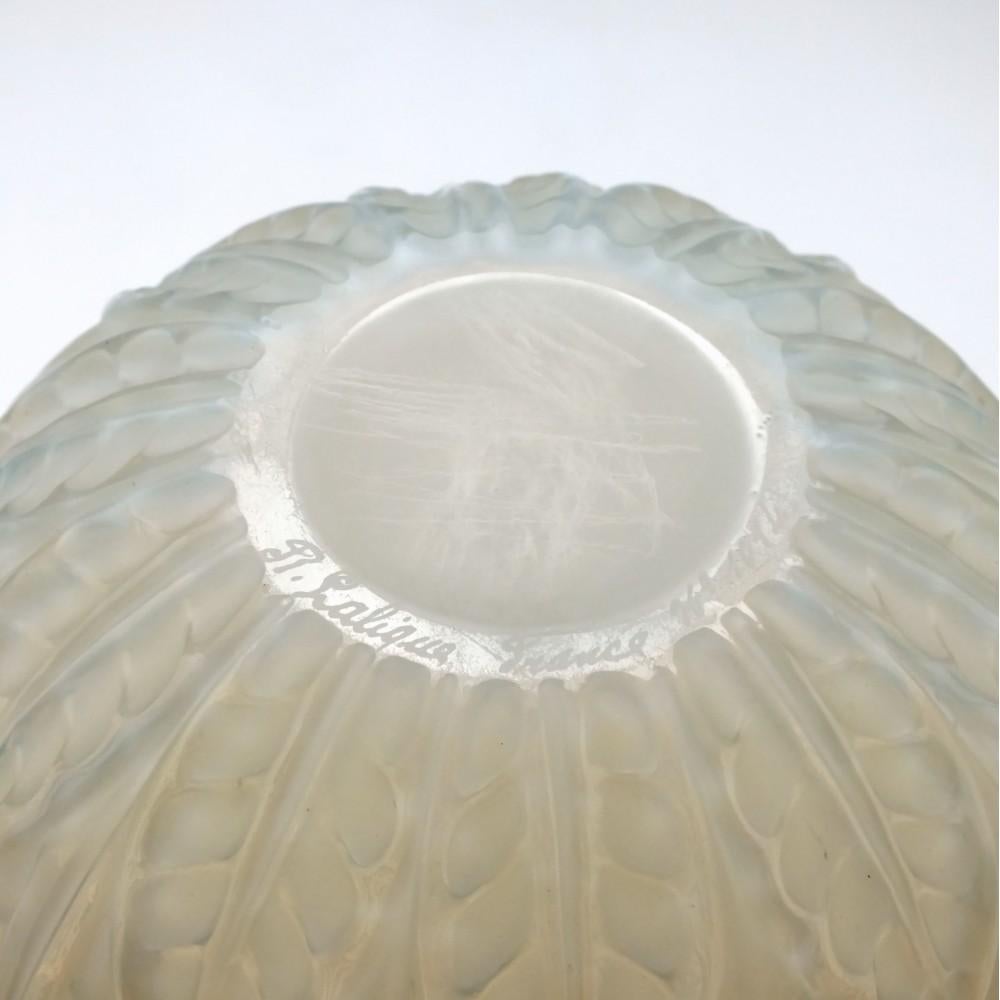 French Rene Lalique Opalescent Malesherbes Vase Marcilhac No. 1014