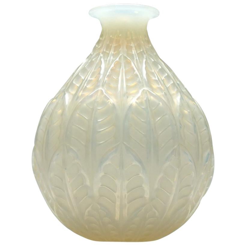Rene Lalique Opalescent Malesherbes Vase Marcilhac No. 1014