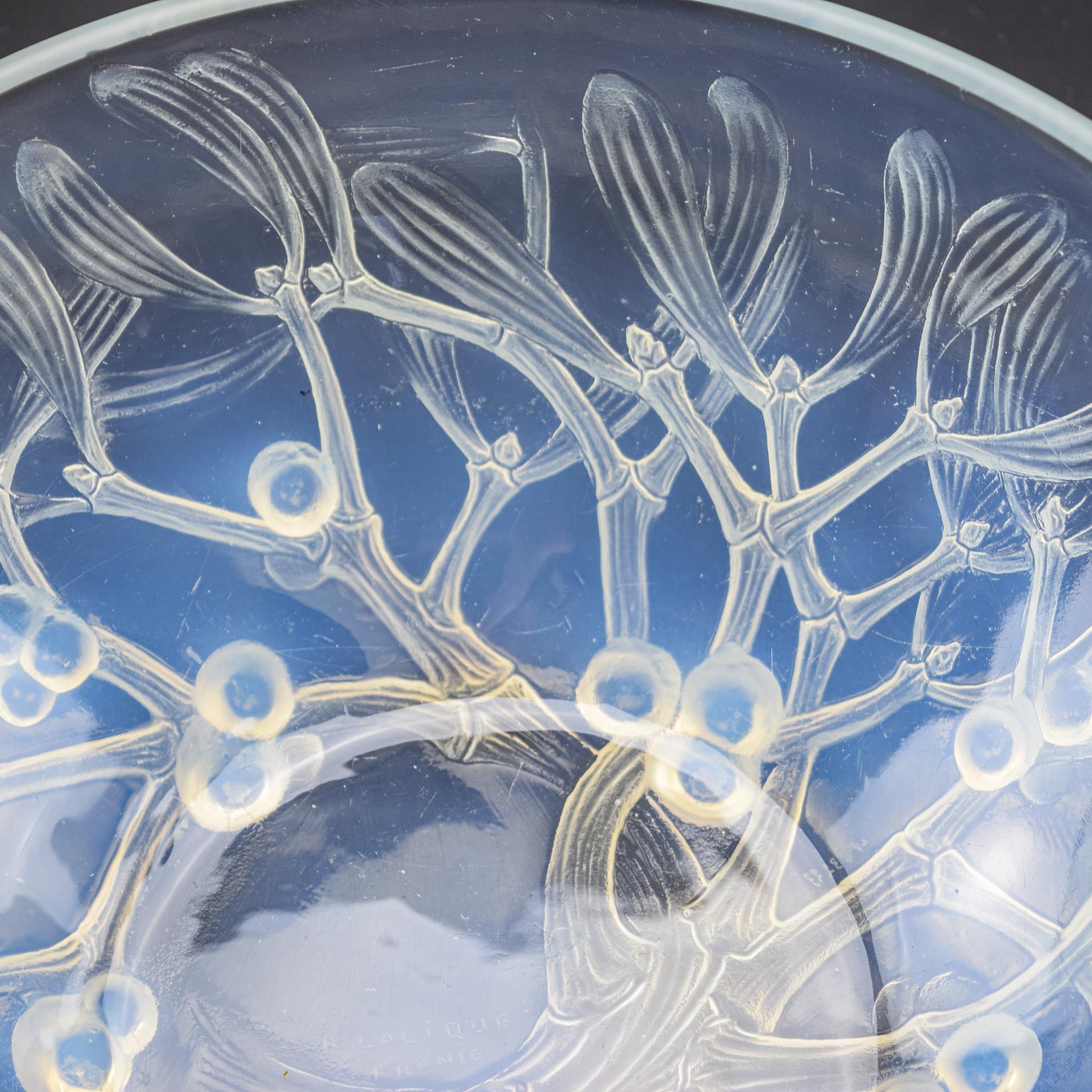 Early 20th Century Rene Lalique opalescent Mistletoe ( Gui ) bowl C1921
