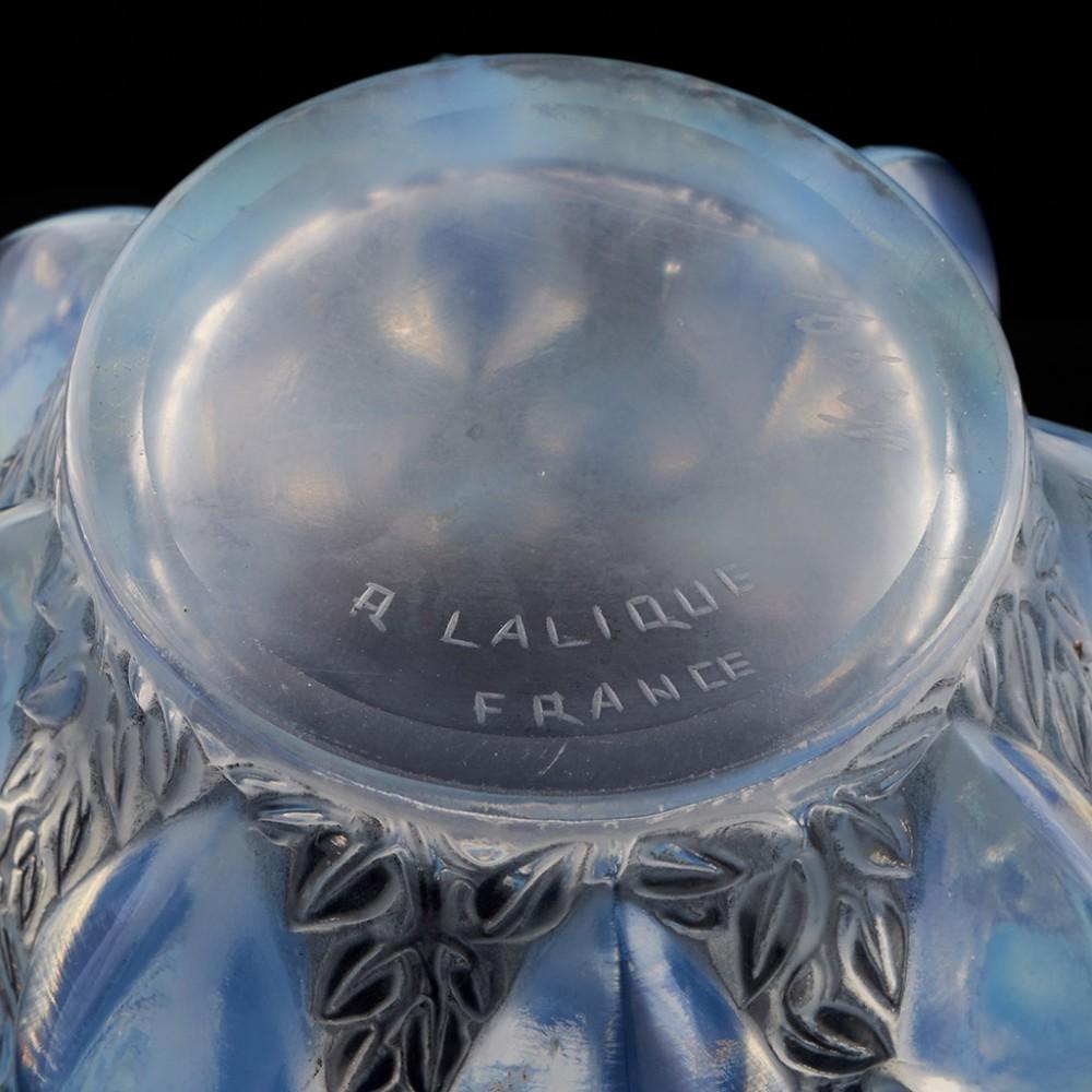 Glass Rene Lalique Opalescent Rampillon Vase, Designed 1927