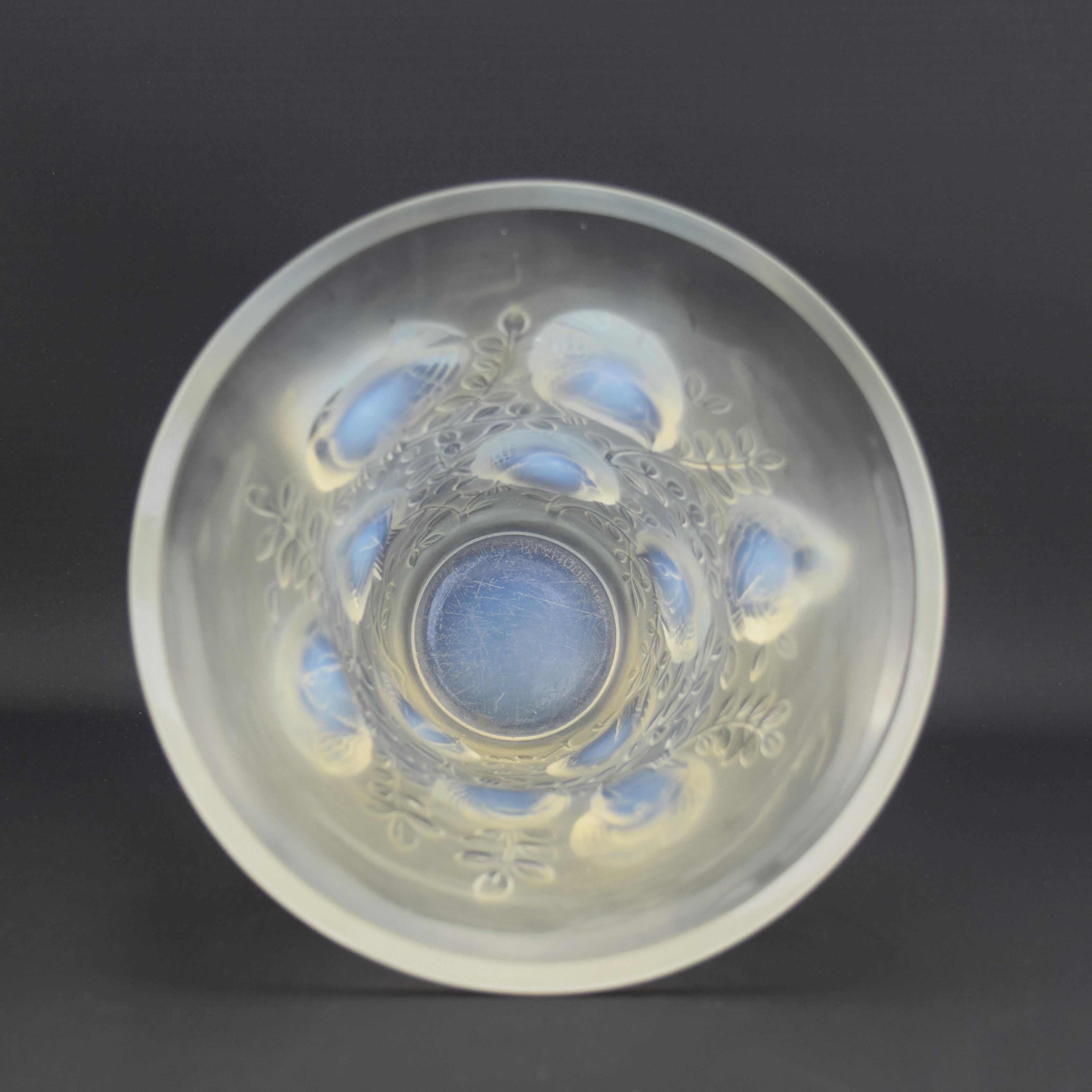 French Rene Lalique opalescent St Francois vase C1930 For Sale
