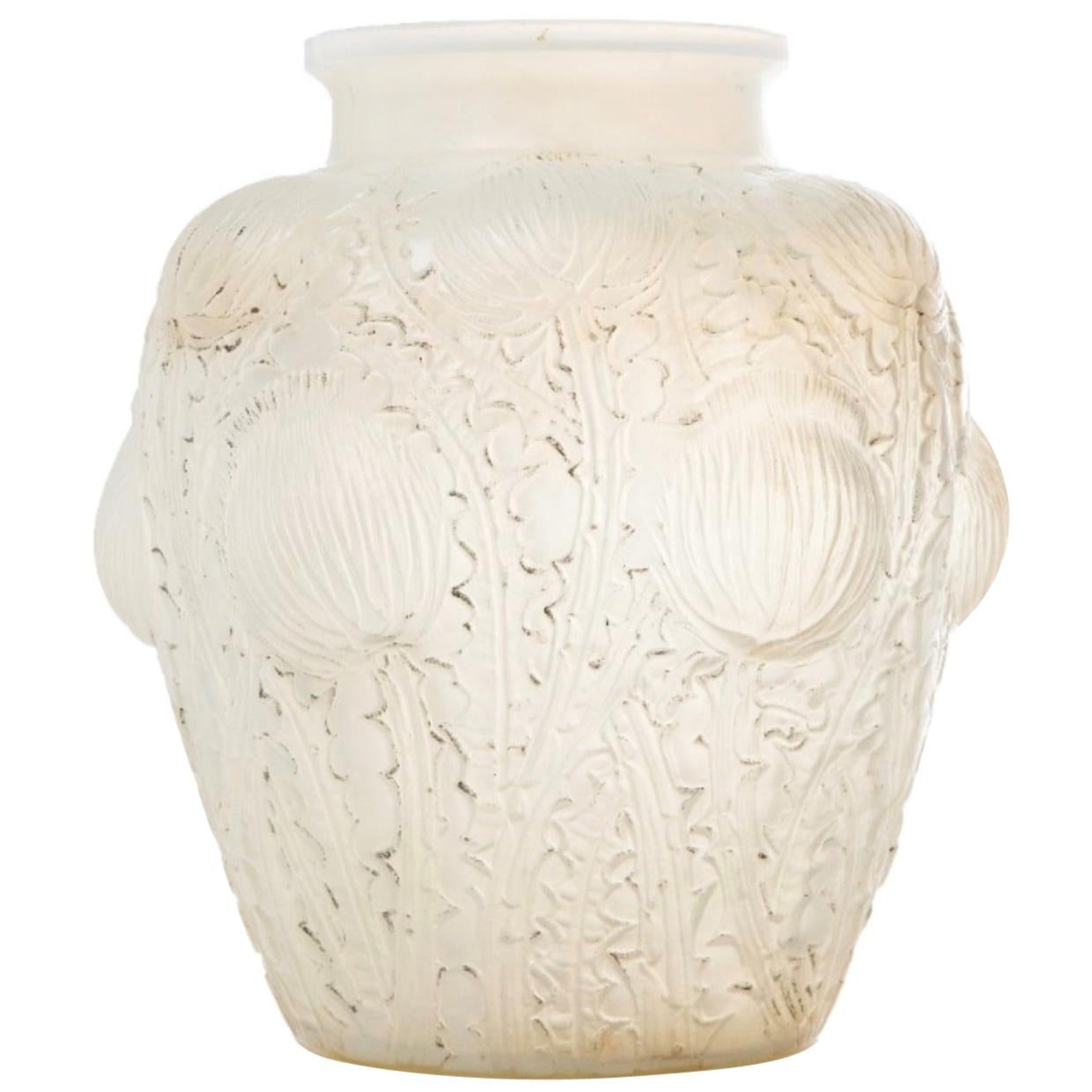Rene Lalique Opalescent Vase" Domremy"