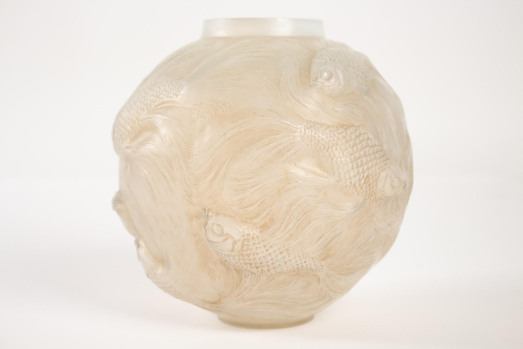 French René Lalique Opalescent Vase Formose