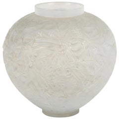 Antique René Lalique Opalescent Vase "Gui"