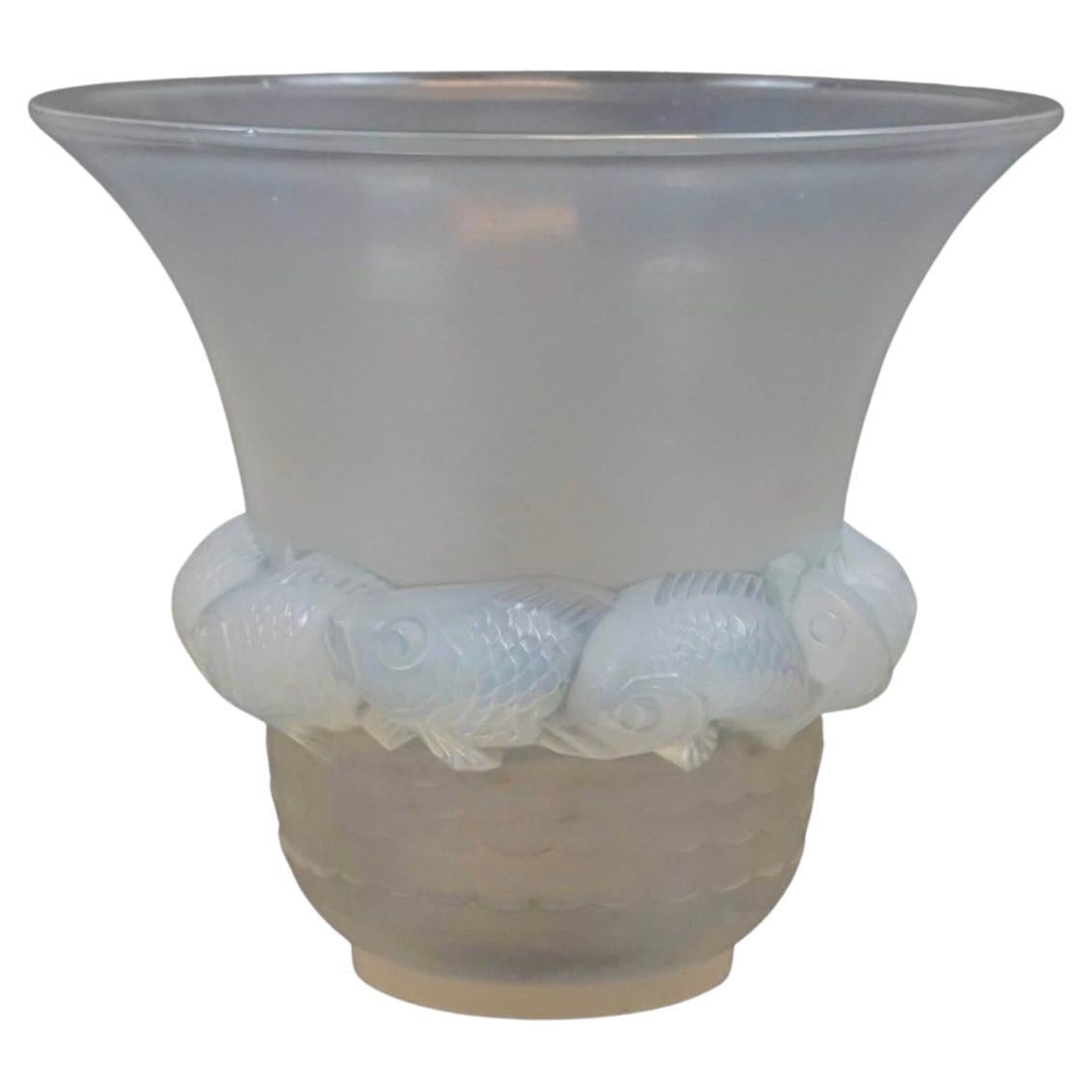 René Lalique Opalescent Vase "Piriac" For Sale