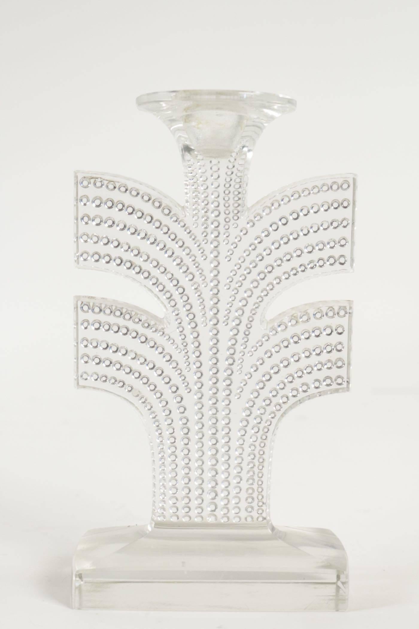 Art Deco Rene Lalique Pair of Candleholder 