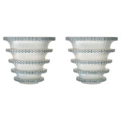 RENÉ LALIQUE: Pair of “CHEVREUSE” VASES, 1930