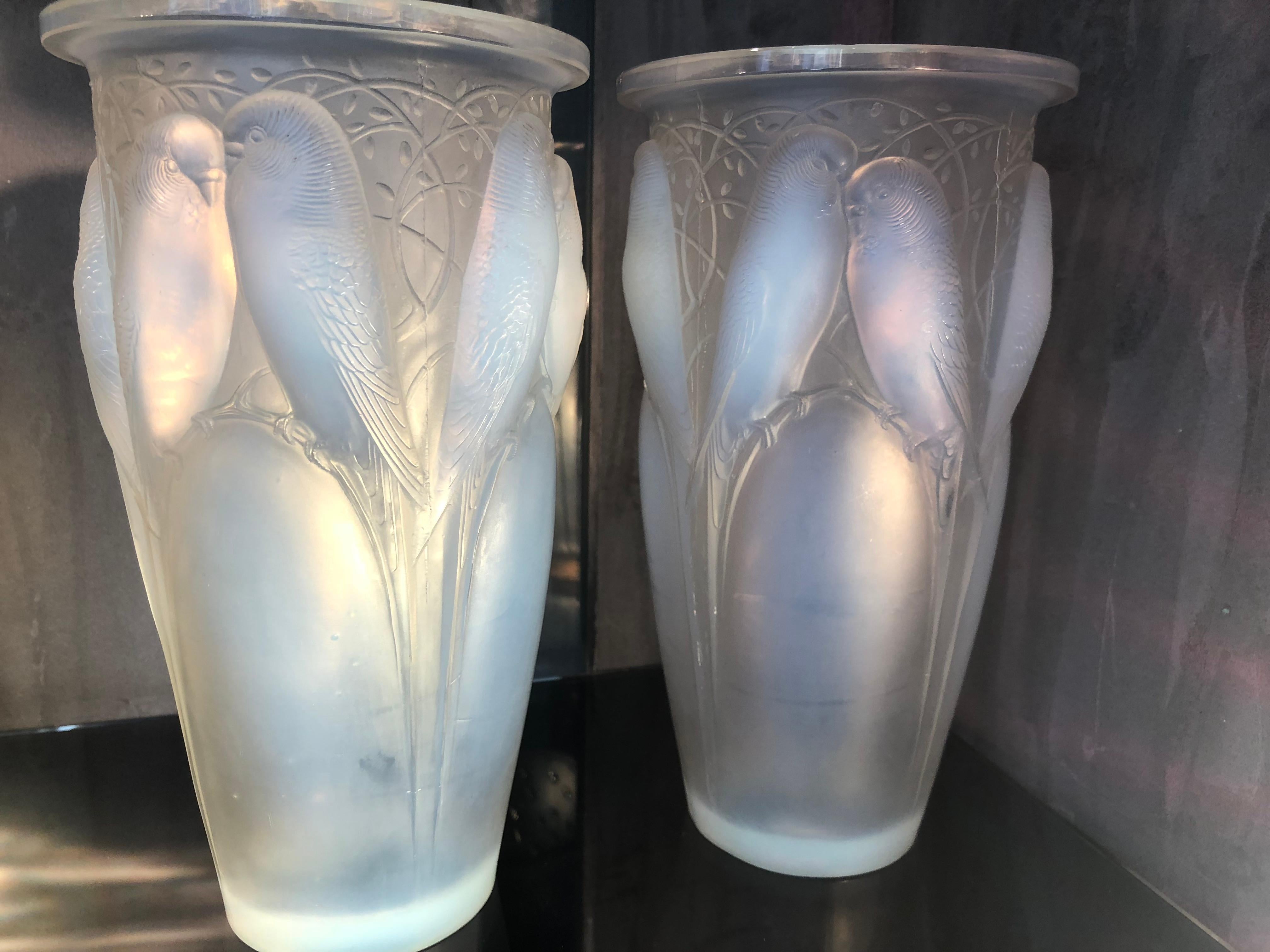 René Lalique, Pair of Opalescent 