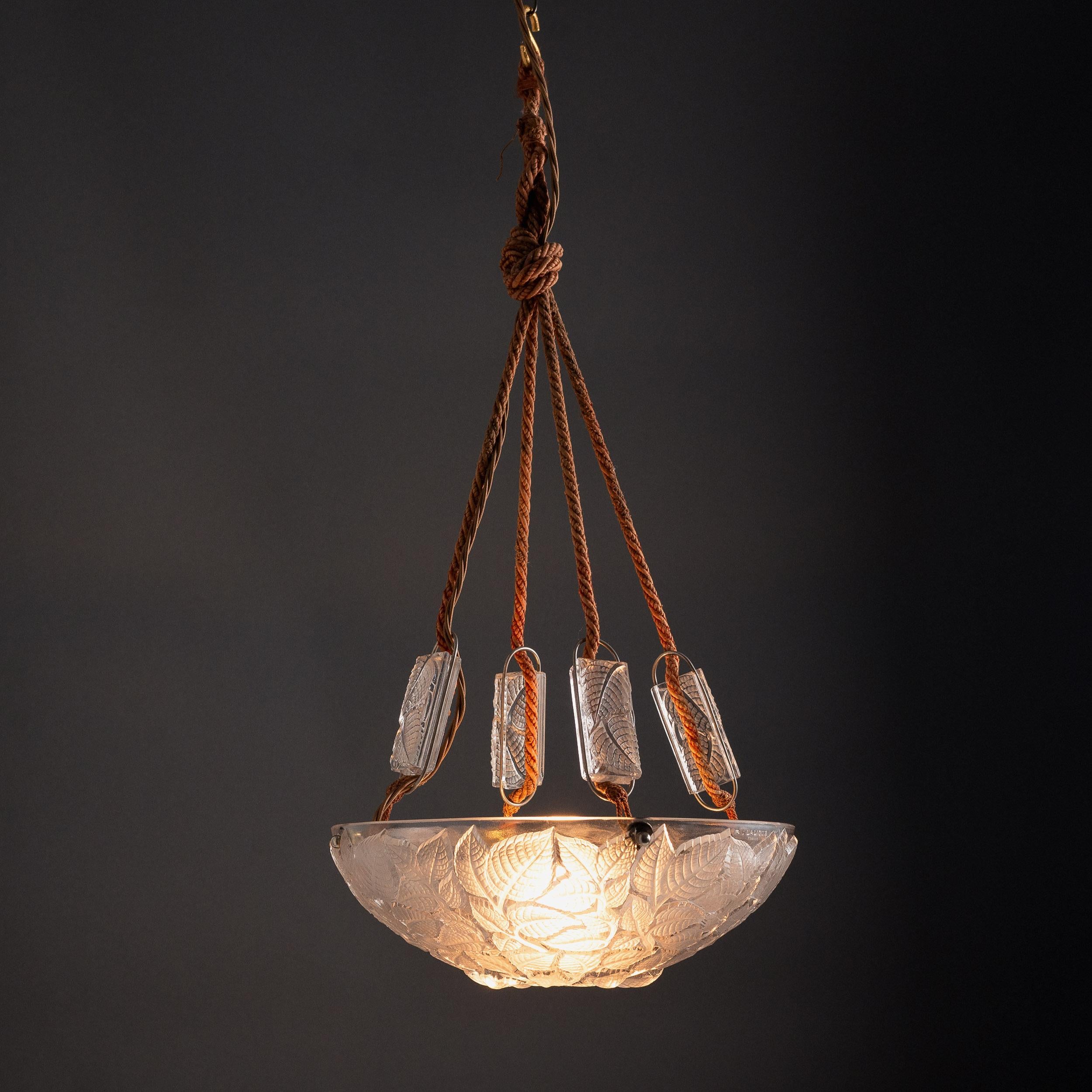 French Rene Lalique Plafonnier For Sale