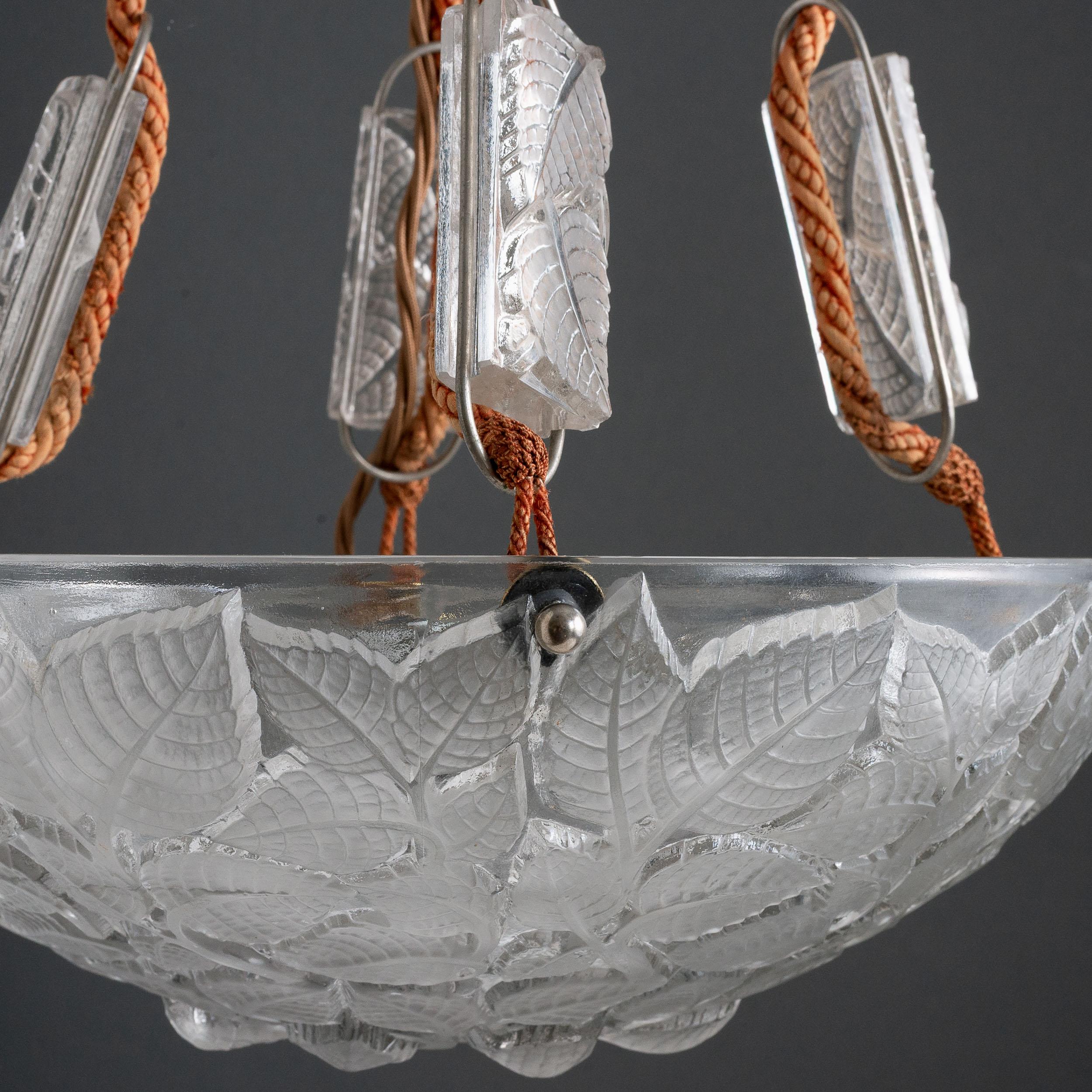 Glass Rene Lalique Plafonnier For Sale