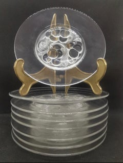 Rene Lalique plate Brunch Dessert Glass model Marienthal ART DÉCO , France 1927