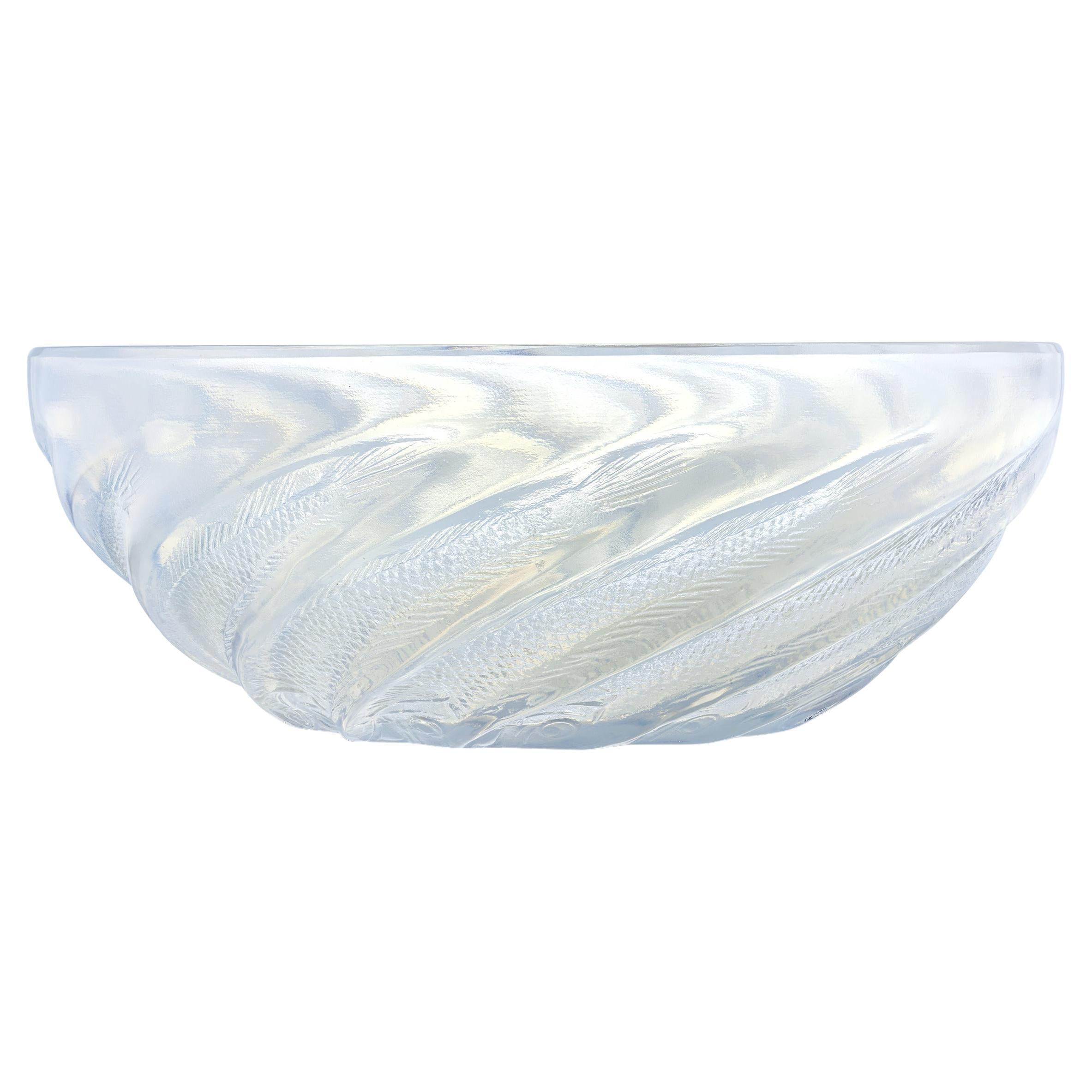 René Lalique Poissons Glass Bowl For Sale