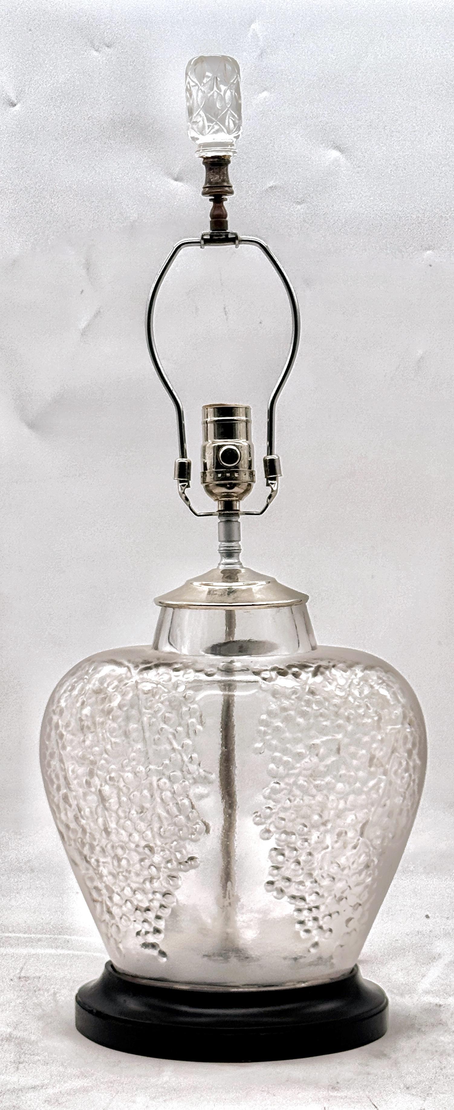 Rene Lalique - Poivre Vase, Now as a Lamp For Sale 3