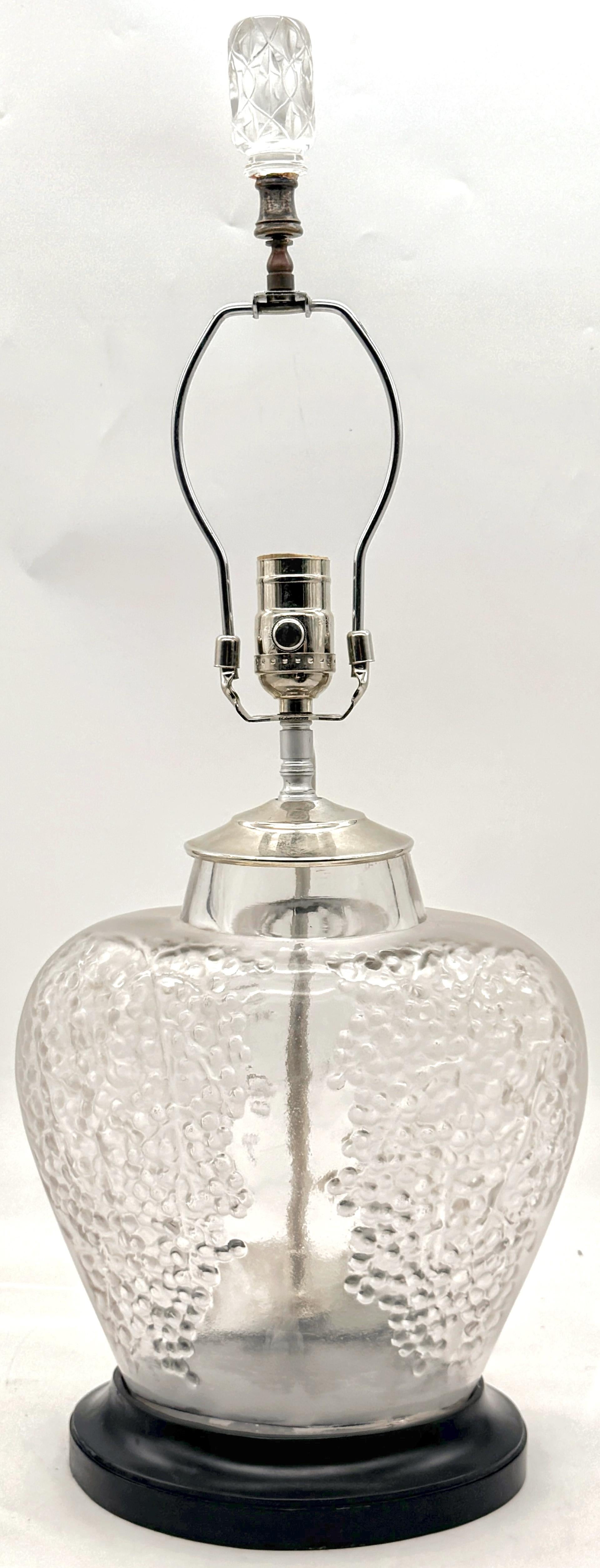 French Rene Lalique - Poivre Vase, Now as a Lamp For Sale