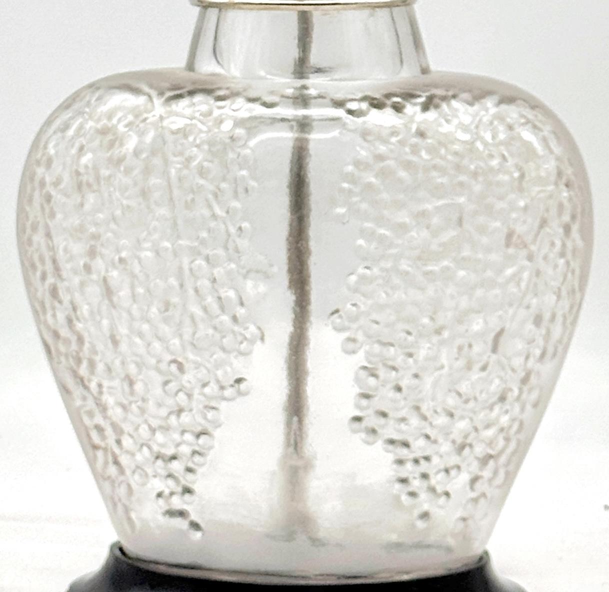 Ebonized Rene Lalique - Poivre Vase, Now as a Lamp For Sale