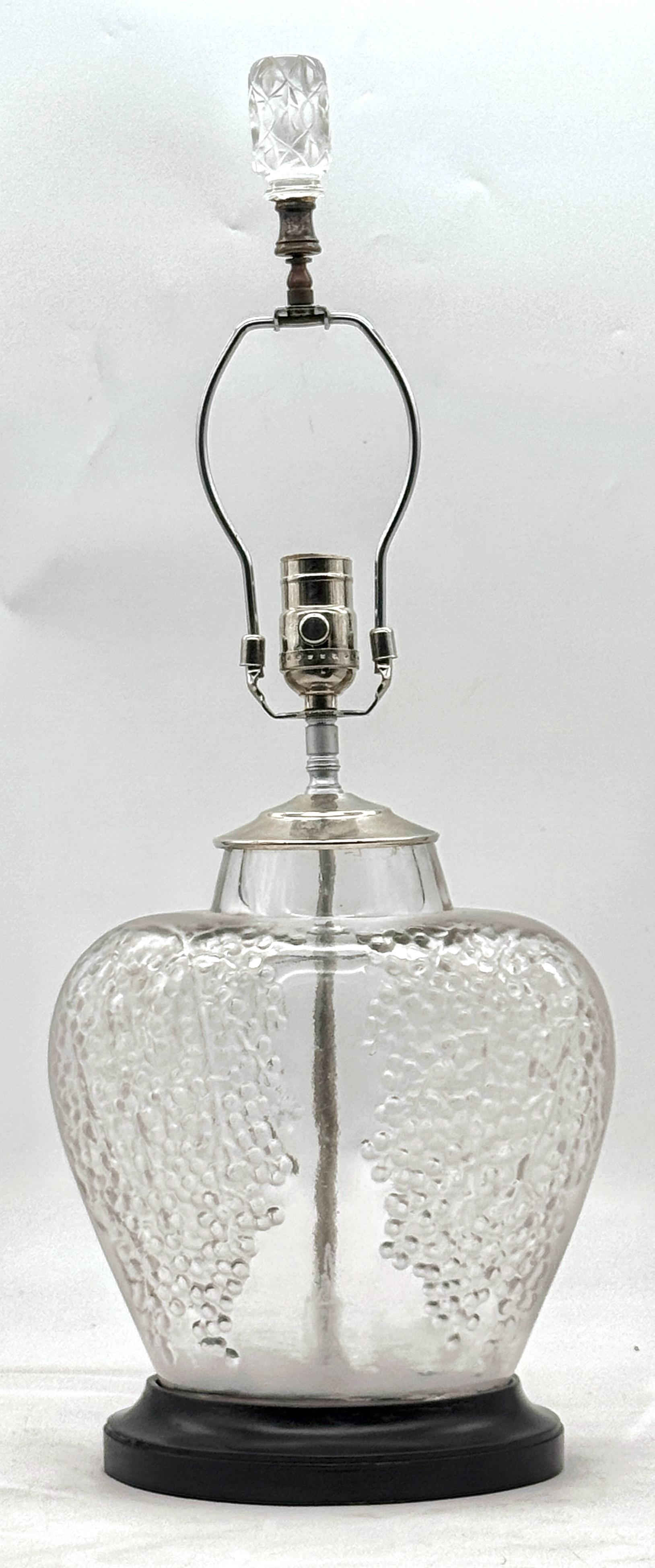 20th Century Rene Lalique - Poivre Vase, Now as a Lamp For Sale