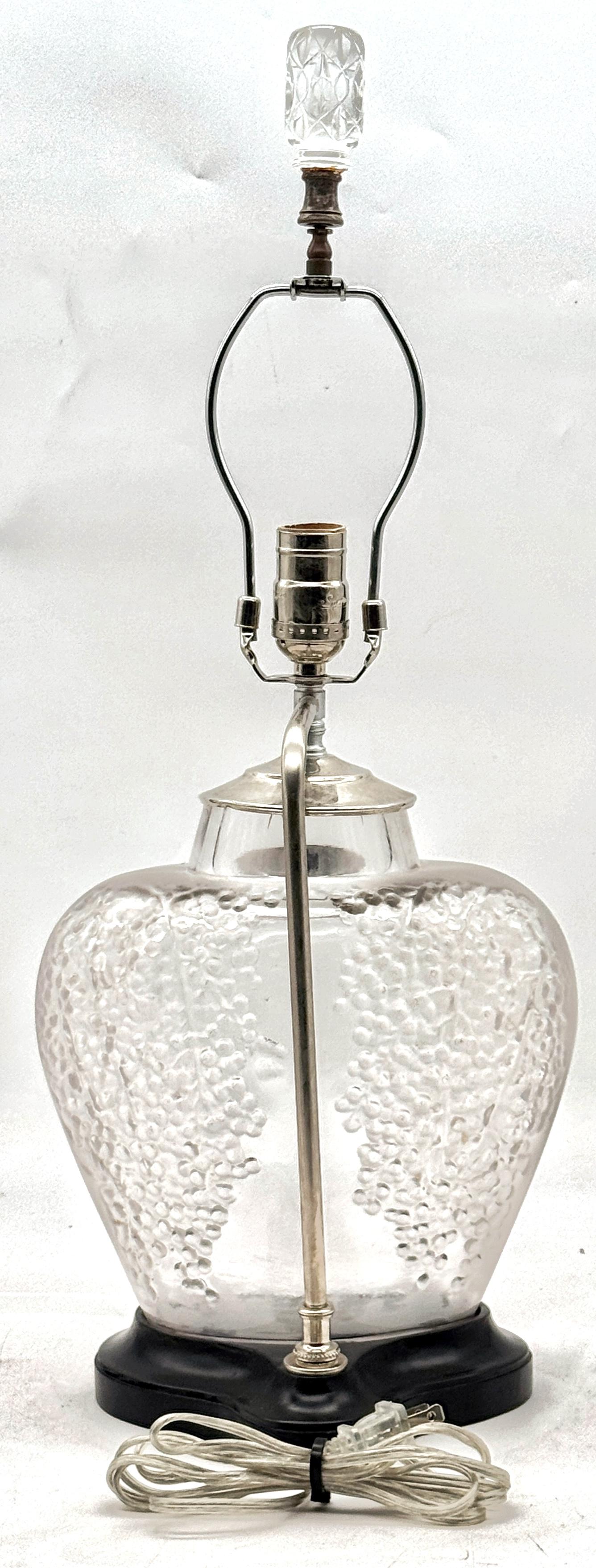 Rene Lalique - Poivre Vase, Now as a Lamp For Sale 1