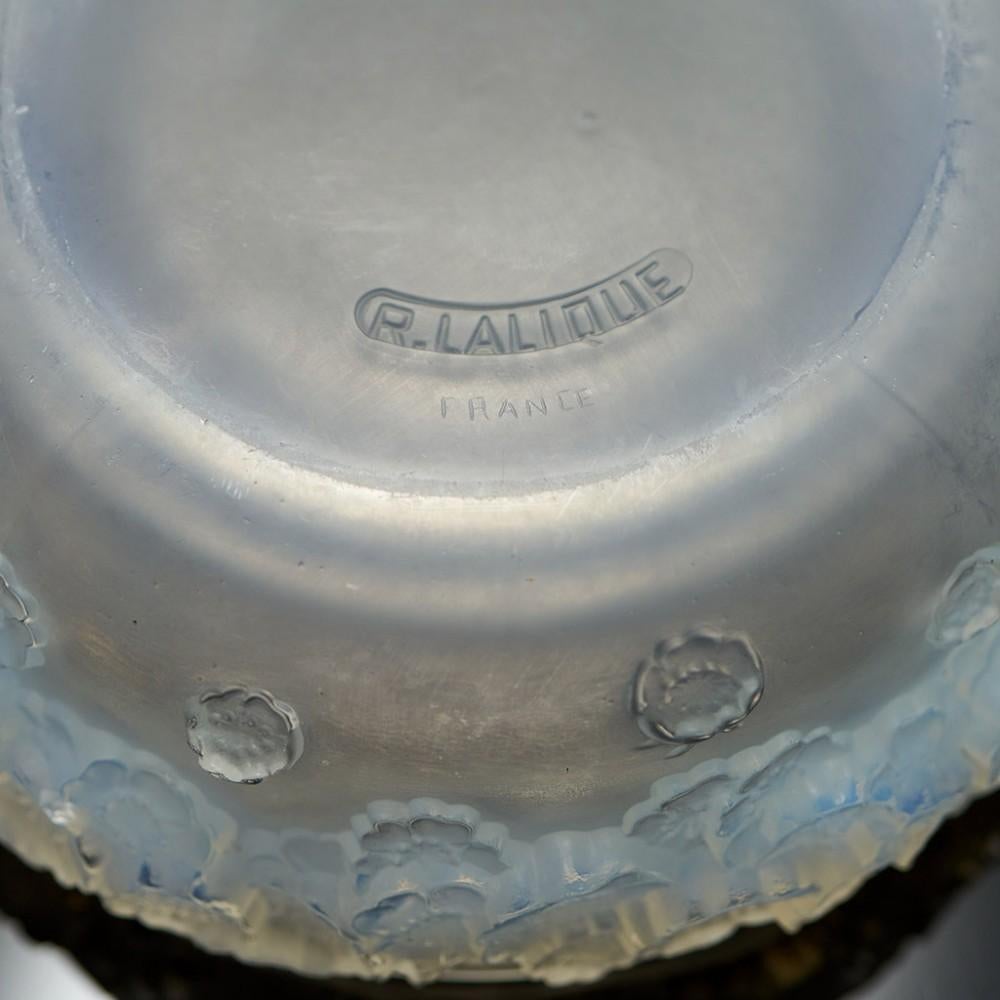 Boîte et couvercle en verre Primeveres de Rene His, 1927 1