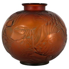 René LALIQUE Rare Art Deco "Poissons" (fishes) Vase 1921