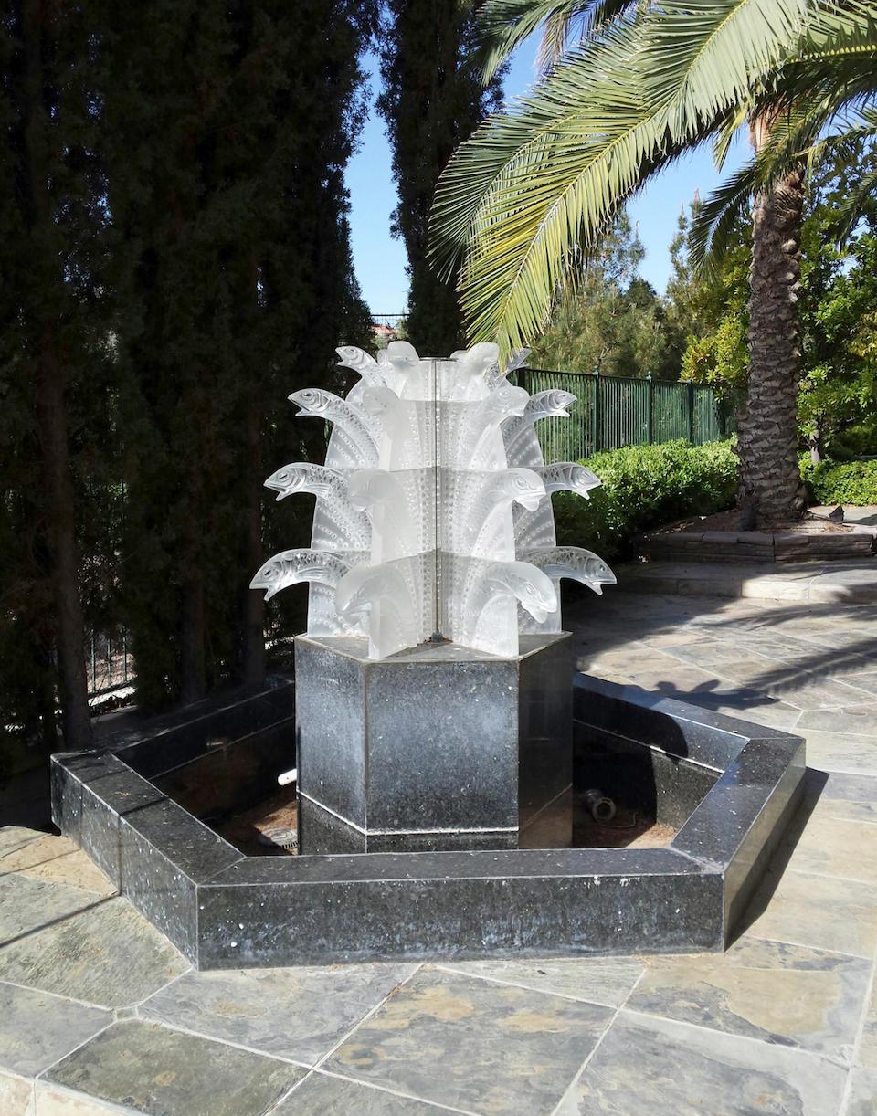 Art Deco René Lalique Rare Poissons Fountain or Sculpture