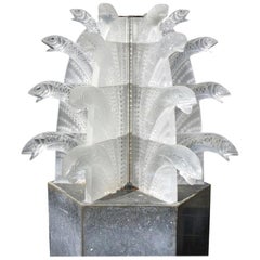 René Lalique Seltene Poissons-Brunnen oder -Skulptur