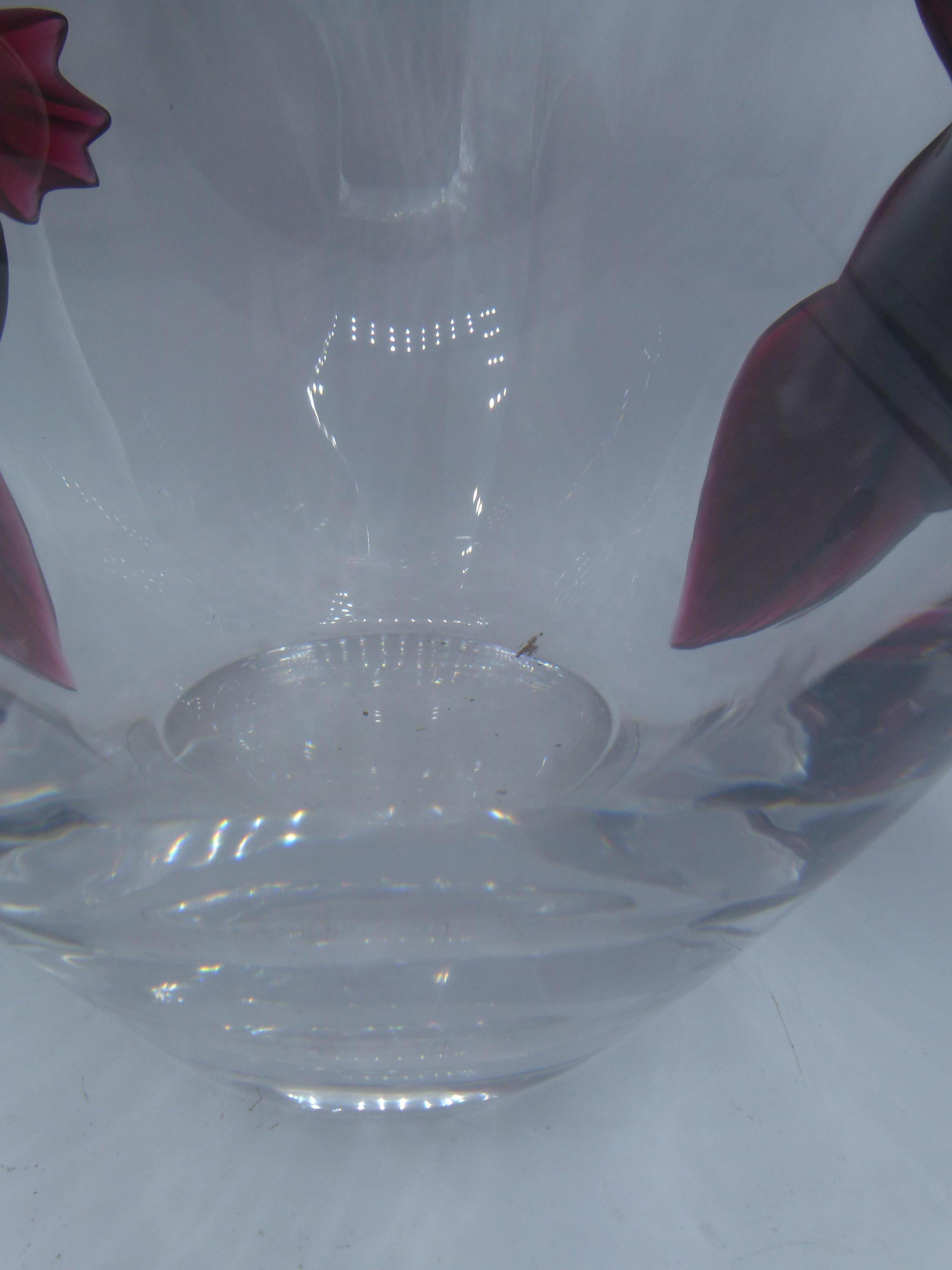René Lalique Ruby Dragon Glass Vase, Edition 6/99 3
