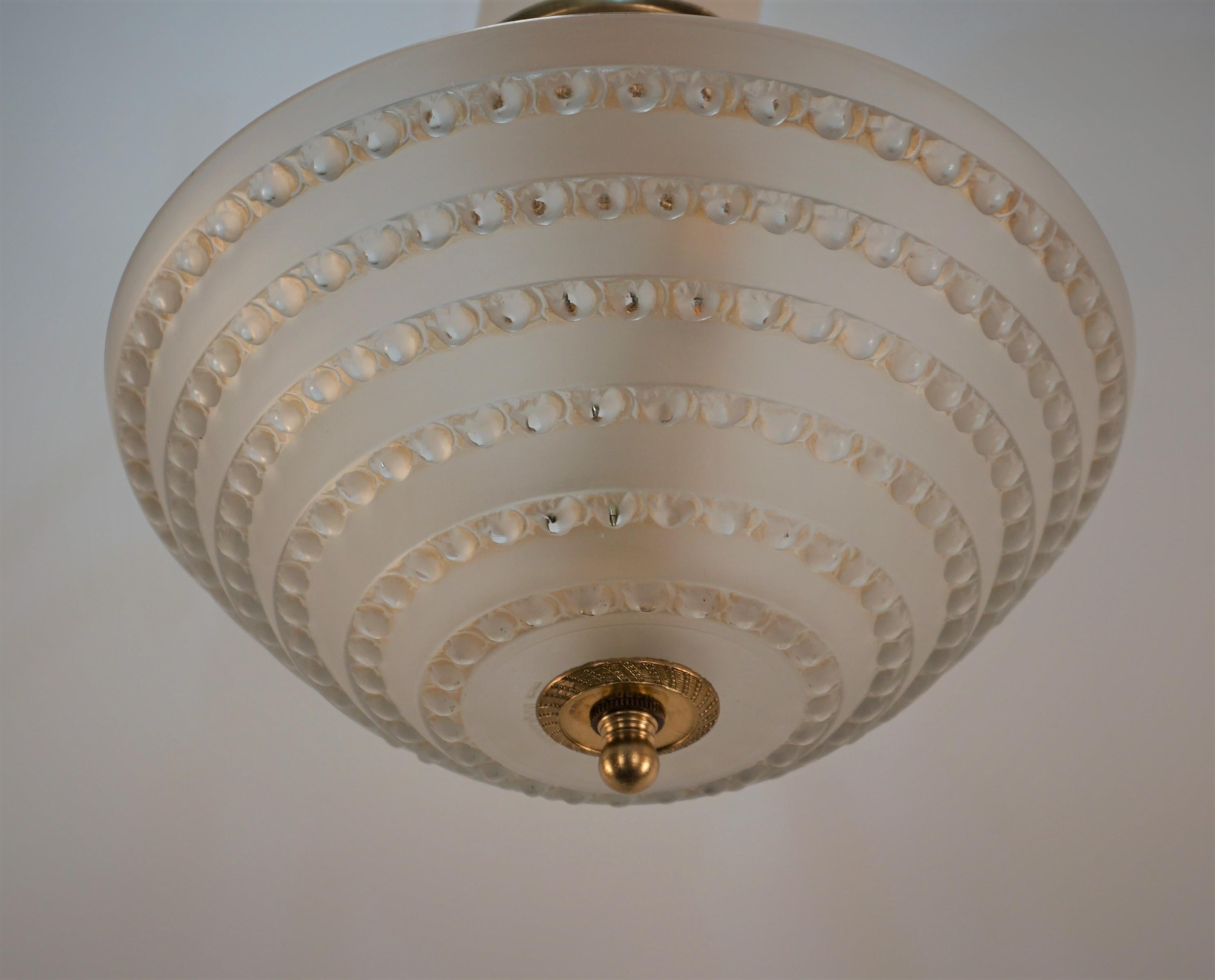 Rene Lalique Semi Flush Mount Art Deco Chandelier 5