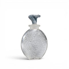 René Lalique Serpent Blue Glass Perfume Bottle
