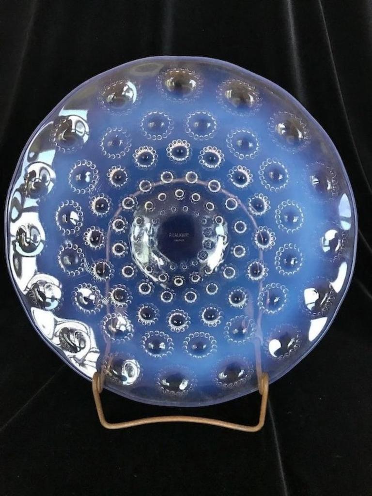Rene Lalique Set of 12 Chargers in the Asters Pattern, Signed, circa 1935 For Sale 2