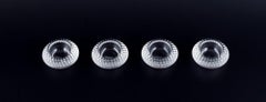 René Lalique, set of four early and rare "Nippon" salt cellars in art glass.