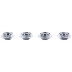 René Lalique, set of four early and rare "Nippon" salt cellars in art glass.