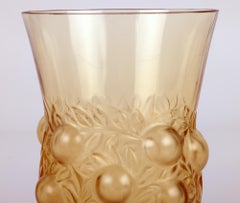 René Lalique Setubal Fruiting Foliage Amber Glass Beaker