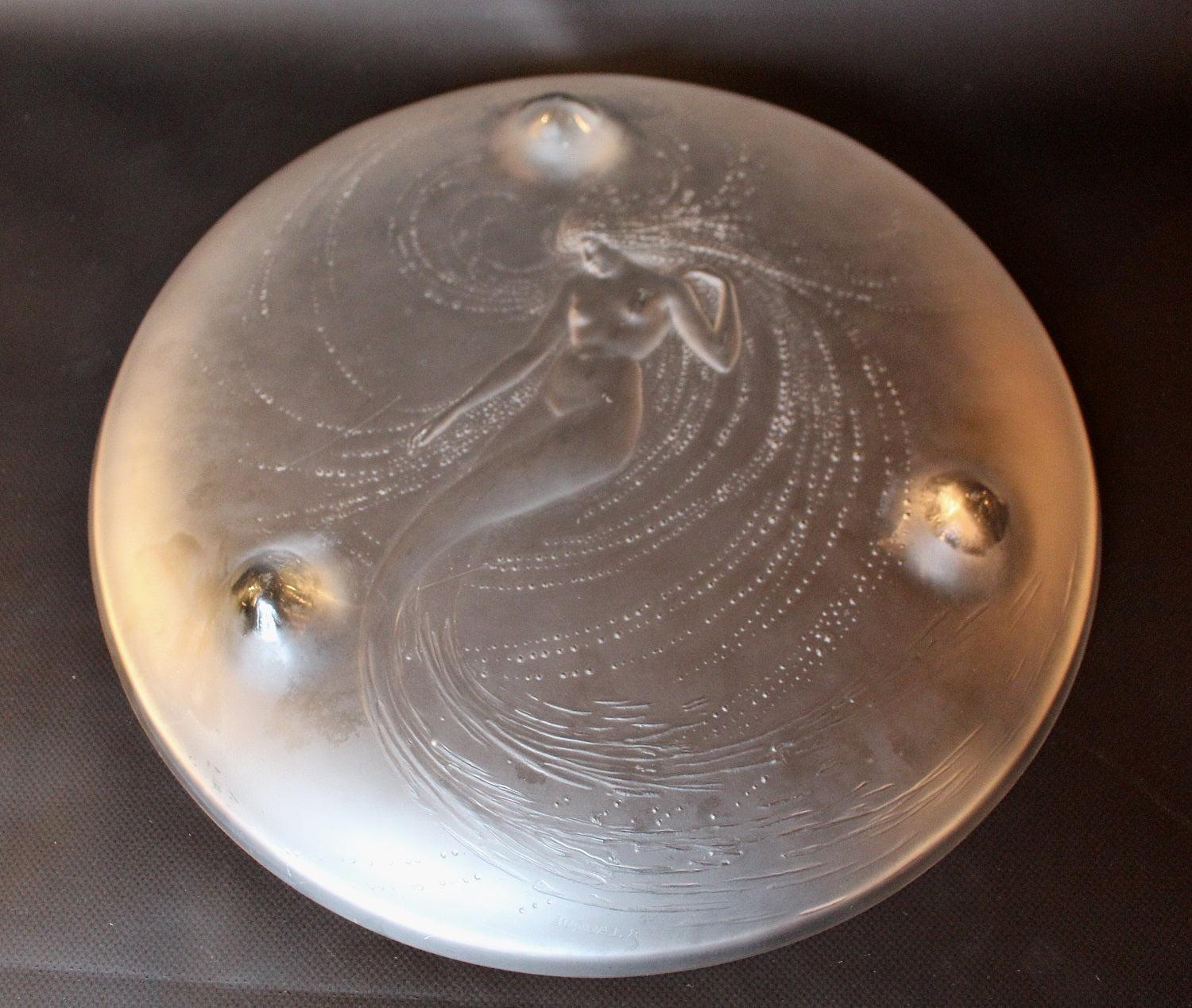 Art Deco Rene Lalique Sirene Coupe Original R Lalique Glass Charger