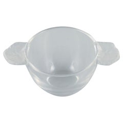 Rene Lalique, Small Honfleur Bowl with Handle in Art Glass, 1960/70s
