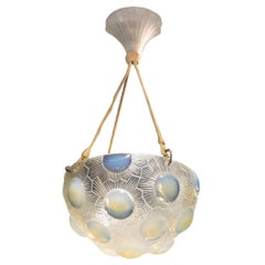 Rene Lalique Soleil Chandelier in Opalescent Glass